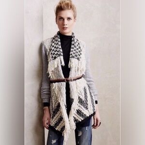 Anthropologie Moth Amba Fringe Cardigan Sweater